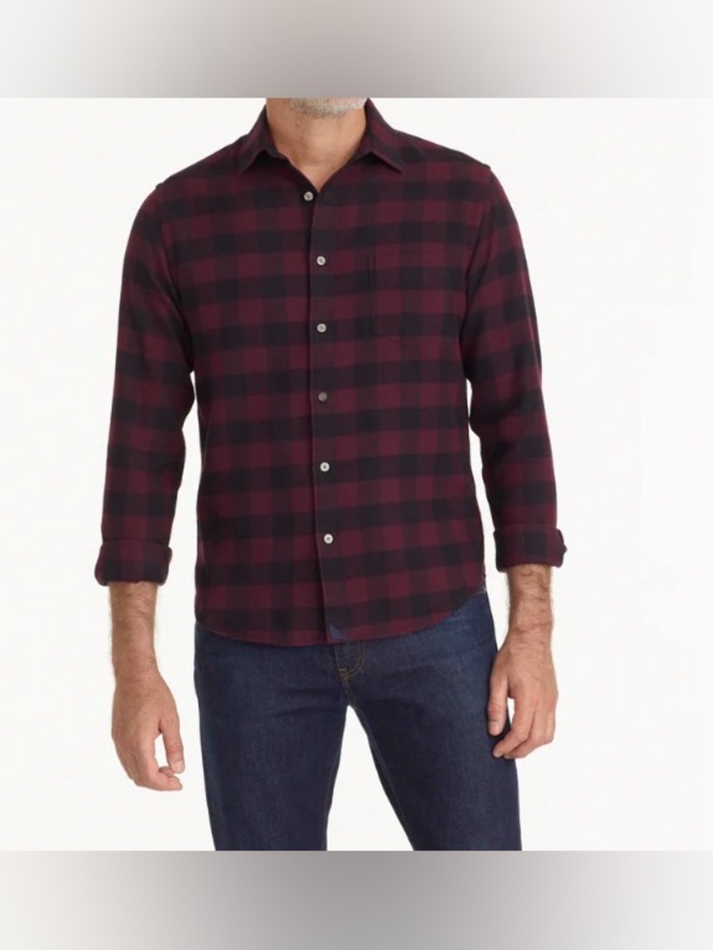 Untuckit Flannel Barrelstone Shirt Men’s Size 3XL Regular Fit Maroon And Black